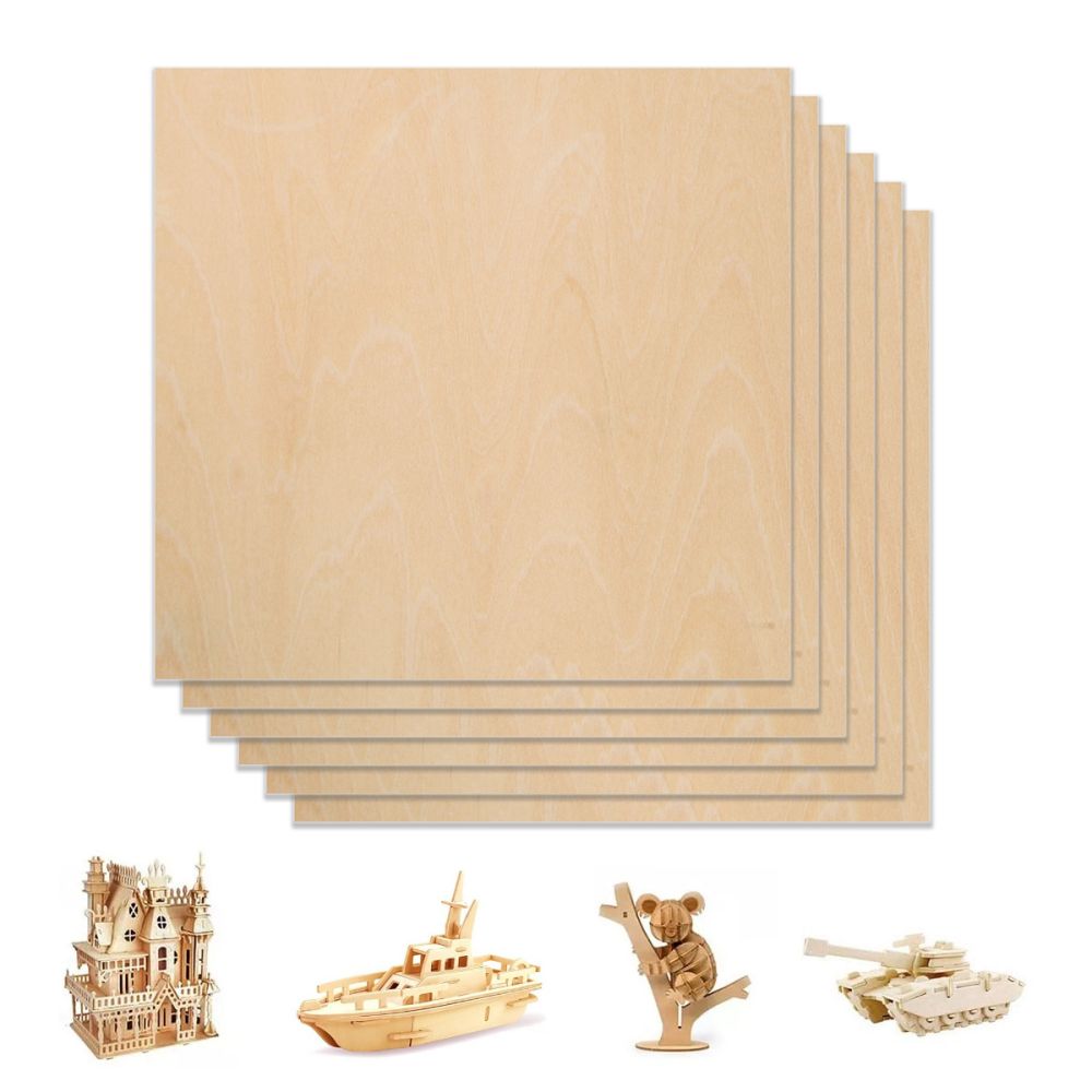 6pcs 11.8*11.8 inches Basswood Sheets for Engraving