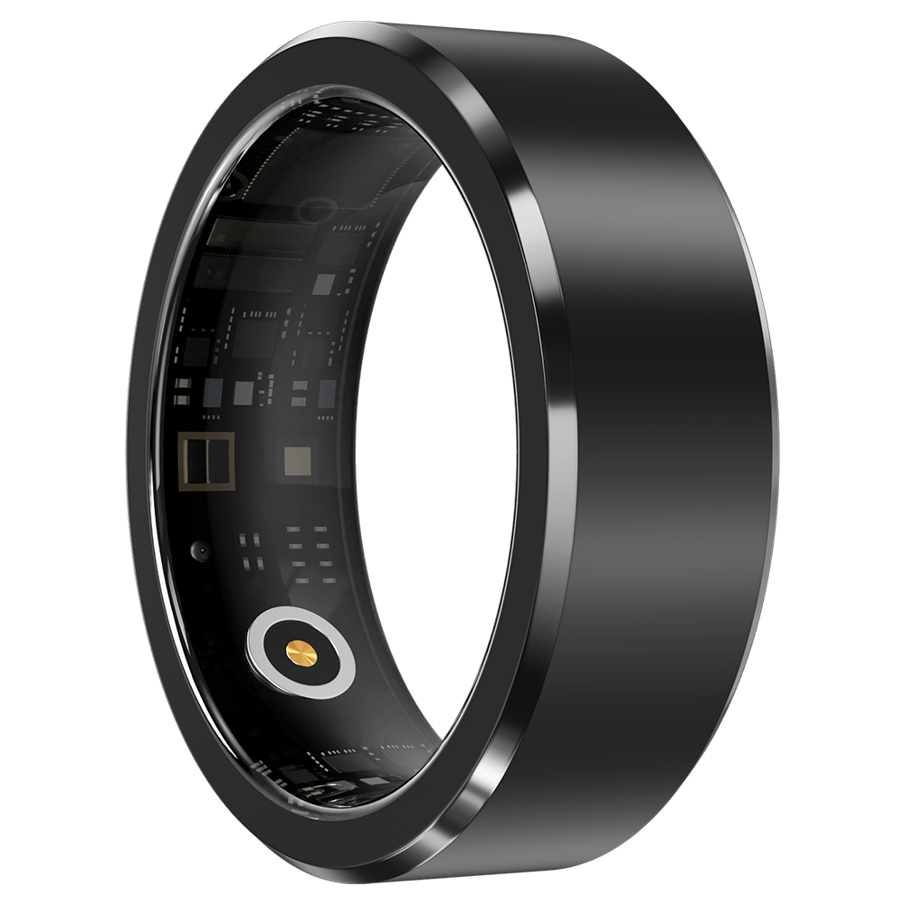 

S1 Smart Ring, 24/7 Health Tracker, Heart Rate Body Blood Oxygen Sleep Monitoring, 5ATM Waterproof, 5-7 Days Battery Life - 10# (Inside Diameter 19.8mm), Black