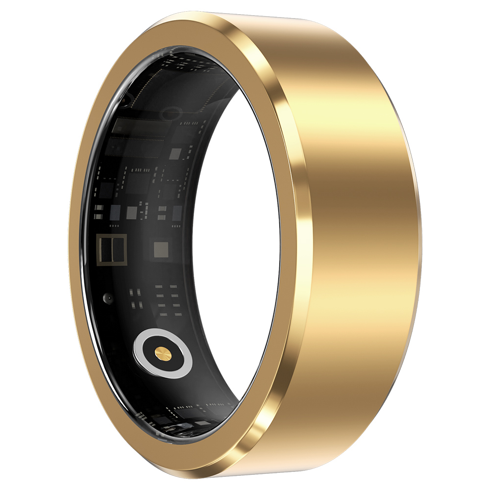 

S1 Smart Ring, 24/7 Health Tracker, Heart Rate Body Blood Oxygen Sleep Monitoring, 5ATM Waterproof, 5-7 Days Battery Life - 10# (Inside Diameter 19.8mm), Golden