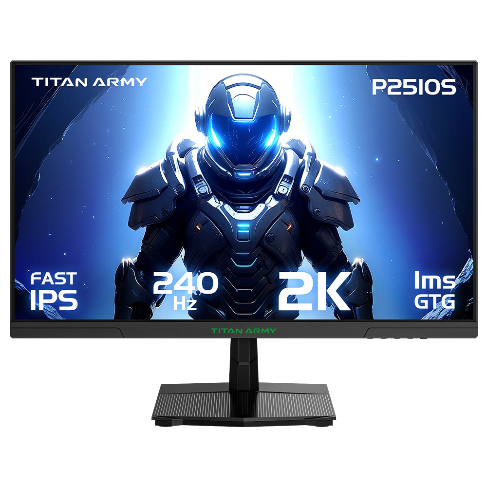 

TITAN ARMY P2510S Gaming Monitor, 24.5'' 2560*1440 QHD FAST IPS Screen, 240Hz Refresh Rate, 1ms GTG, 95% DCI-P3, HDR10, Adaptive-Sync, Dynamic OD, Game Rush Mode, PIP & PBP Display, Versatile Picture Modes, Low Blue Light, VESA Wall Mounting