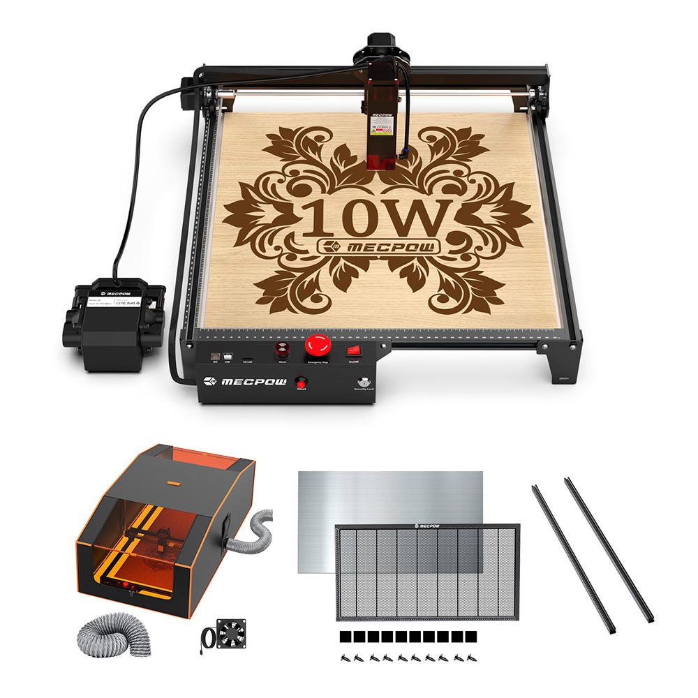 Mecpow X3 Pro 10W Laser Engraver With Air Assist System + FC3 Enclosure + Laser Bed + EX3 Extension Kit