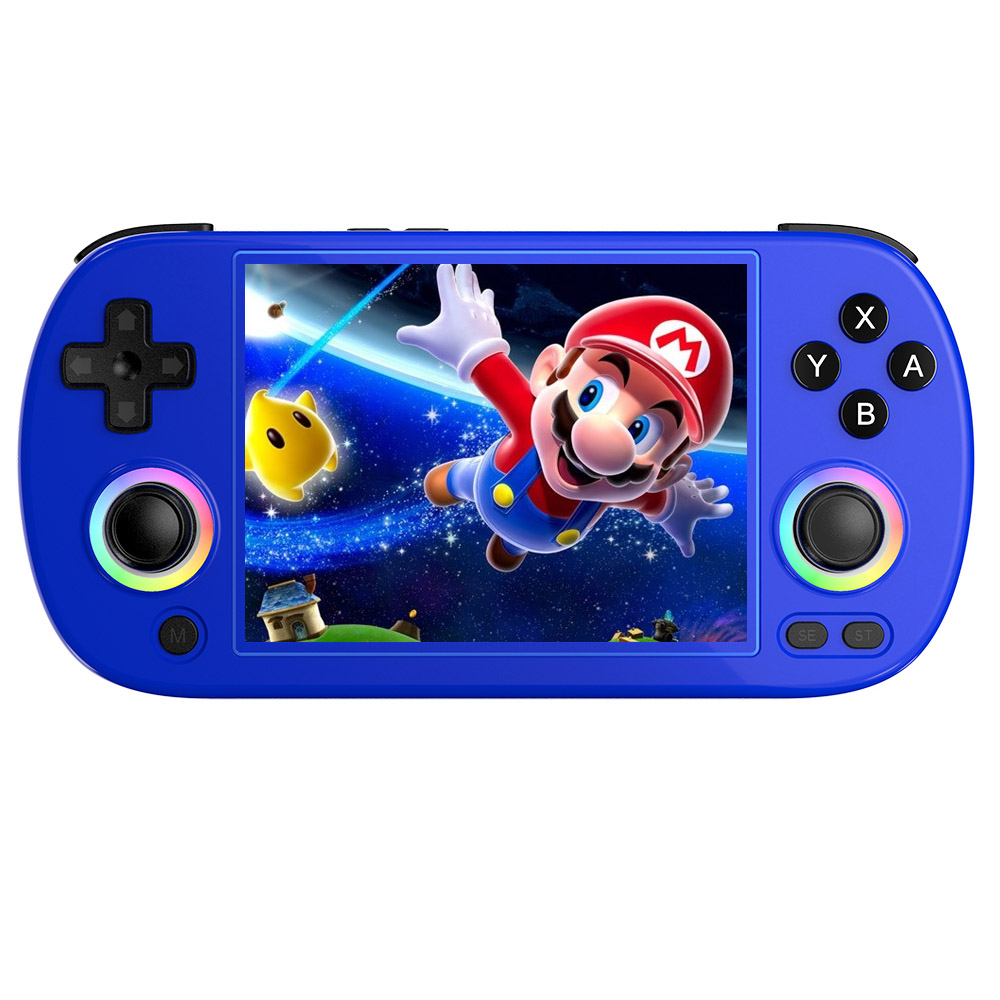 

ANBERNIC RG40XX H Retro Game Console with RGB Light, 64GB+128GB TF Card with 13000+ Games, LPDDR4 1GB, 640*480P IPS Screen, 3200mAh Battery for 6 Hours Autonomy, Linux OS, 5G Wifi Bluetooth, Moonlight Streaming - Blue