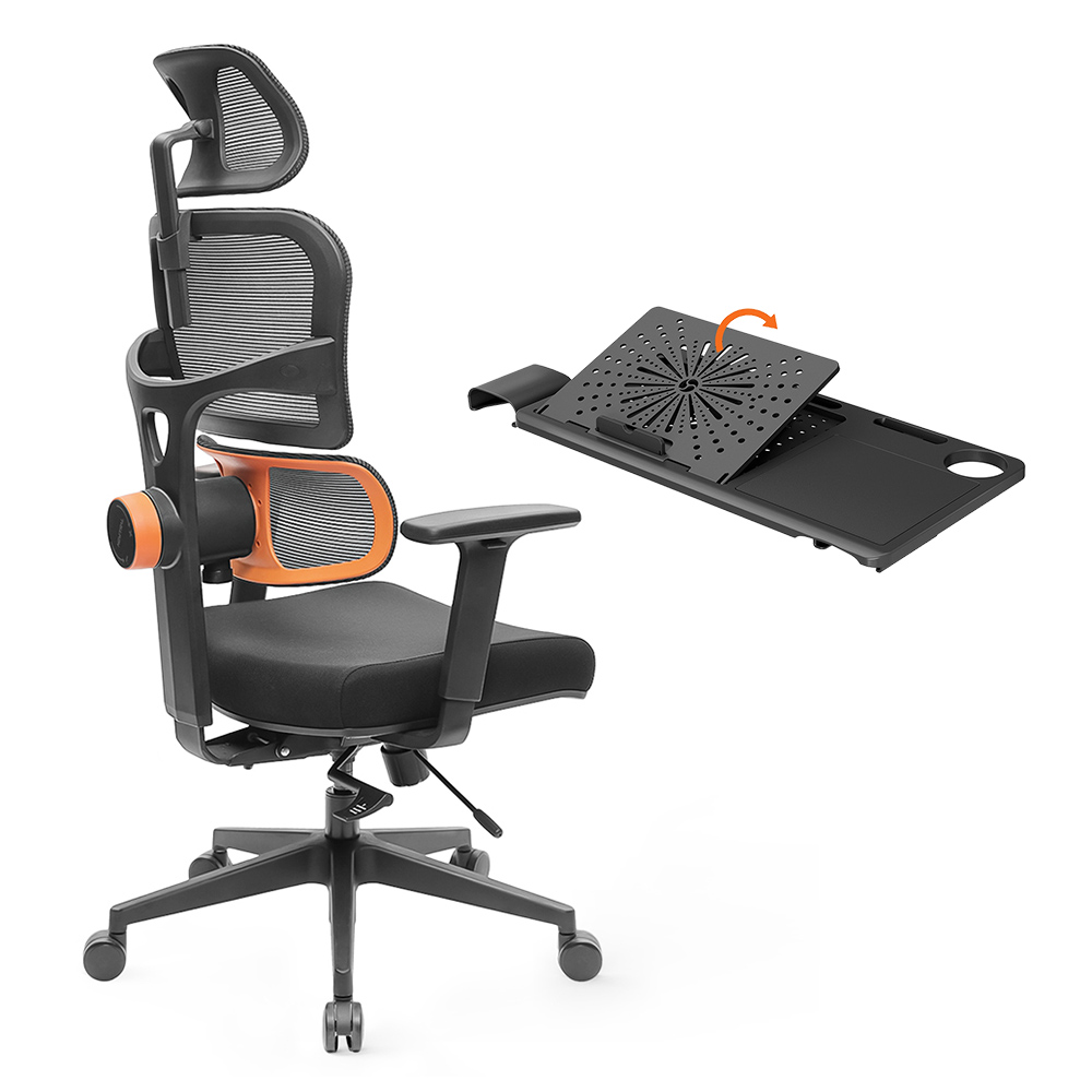 

NEWTRAL NT001 Ergonomic Chair with Detachable Workstation Desktop, Adaptive Lower Back Support, 3 Recline Angle Adjustable Backrest Armrest Headrest, 5 Positions to Lock Nylon Base - Standard Version