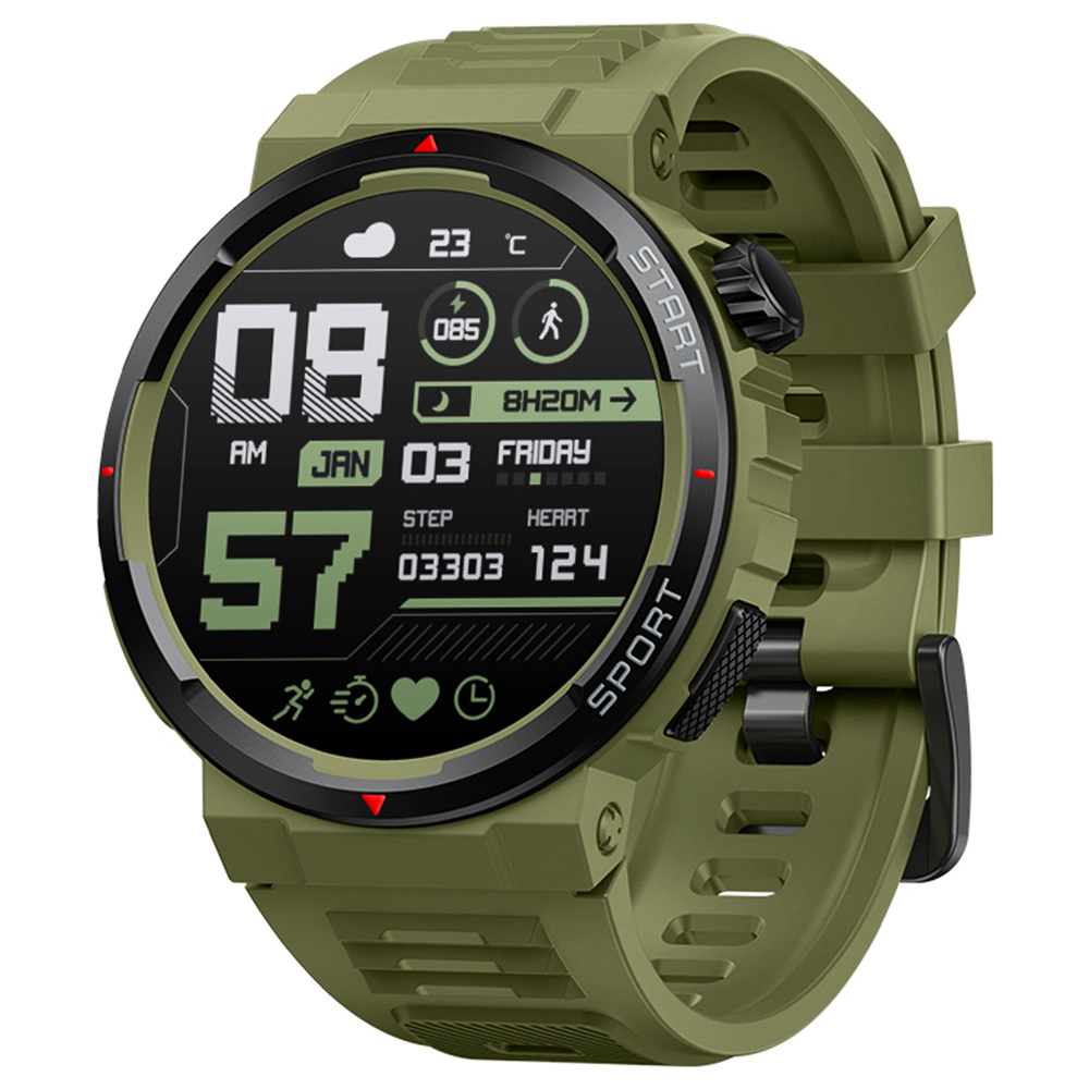 Zeblaze Ares 3 Plus Smartwatch, 1.43'' HD AMOLED Screen, 100+ Workout Modes, Heart Rate Blood Oxygen Sleep Monitoring - Green