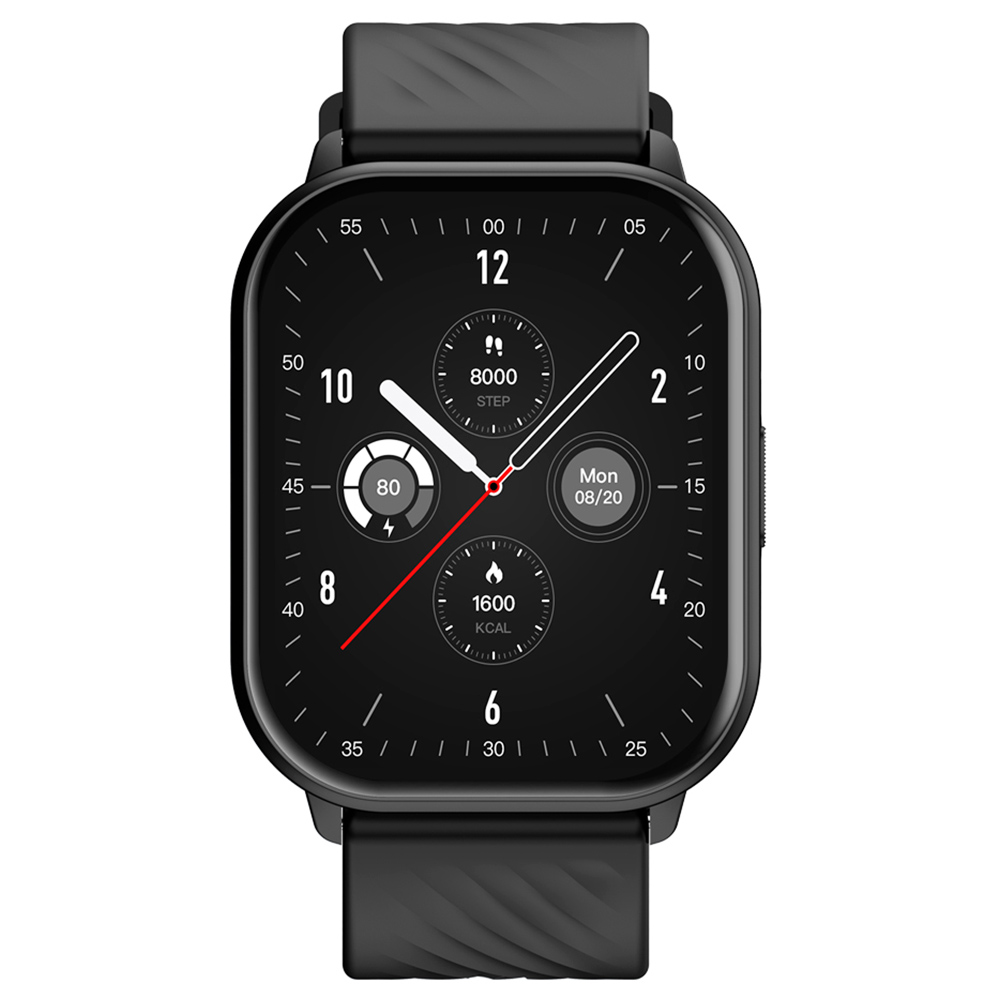 Zeblaze GTS 3 Smartwatch, 2.03' HD Color Display, Bluetooth Calling, 100+ Sports Modes, Heart Rate, SpO2 & Stress Monitoring - Black