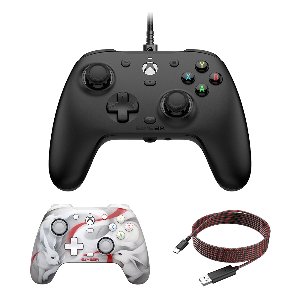 

[Xbox Certified] GameSir G7 HE Wired Game Controller + Faceplate + 10ft USB-A to USB-C Cable, Hall Effect Sticks, Hall Triggers, 1-month Free XGPU, Magnetic Swappable Faceplate - Black