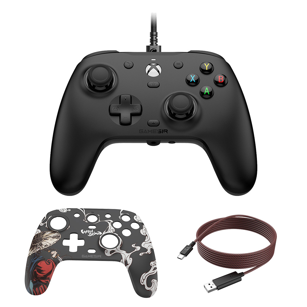 

[Xbox Certified] GameSir G7 HE Wired Game Controller + Faceplate + 10ft USB-A to USB-C Cable, Hall Effect Sticks, Hall Triggers, 1-month Free XGPU, Magnetic Swappable Faceplate - Black