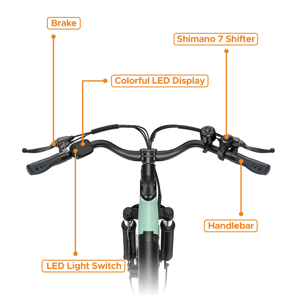 Vélo électrique HillMiles MileTrail 1 - 250W, 26 Pouces, Batterie 468Wh, Autonomie 60 Km