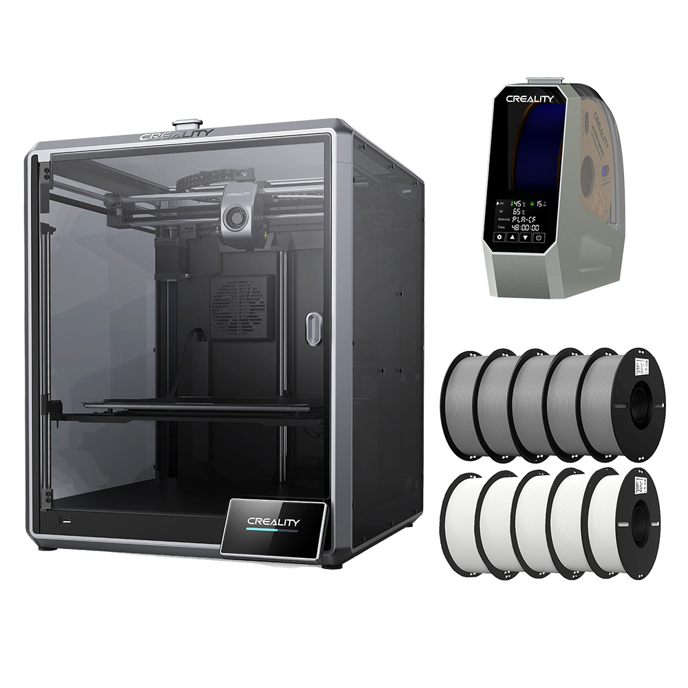 Creality K1 Max 3D Printer + Space Pi Dryer + 10kg Ender-PLA - 5kg Gray + 5kg White