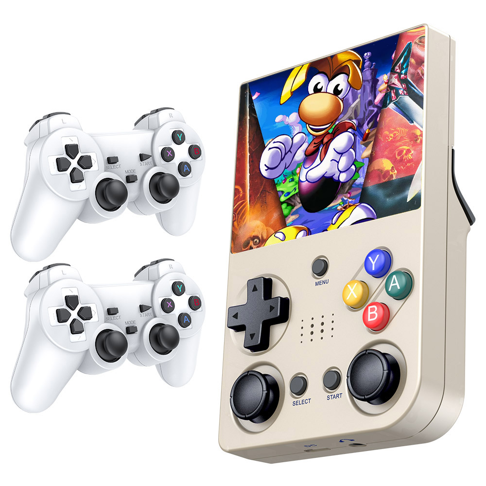 

SJGAM M21 Handheld Game Console + 2 Game Controllers, 2GB Memory + 64GB TF Card, 1219 Games Built-in, Linux / Emelec 4.3, Supports 30 Emulators , 3.5-inch Screen, 3D Rocker, 3000mAh Battery for 6-8Hours Autonomy - Grey