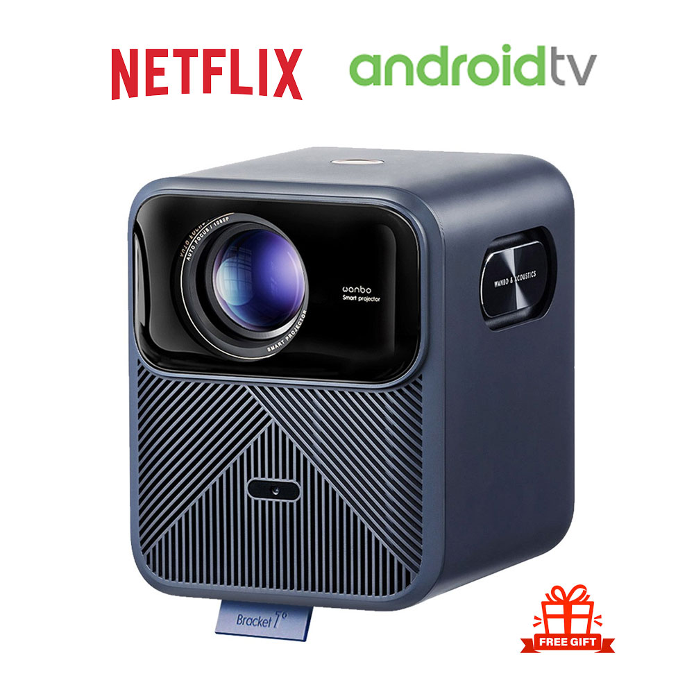 

[Netflix 1080P] Wanbo Mozart 1 Pro Projector, Android TV 11, 900 ANSI Lumens, Native 1080P, 16W Speaker, Chromecast Built-in, Auto Focus/Object Avoidance/ Auto Keystone Correction