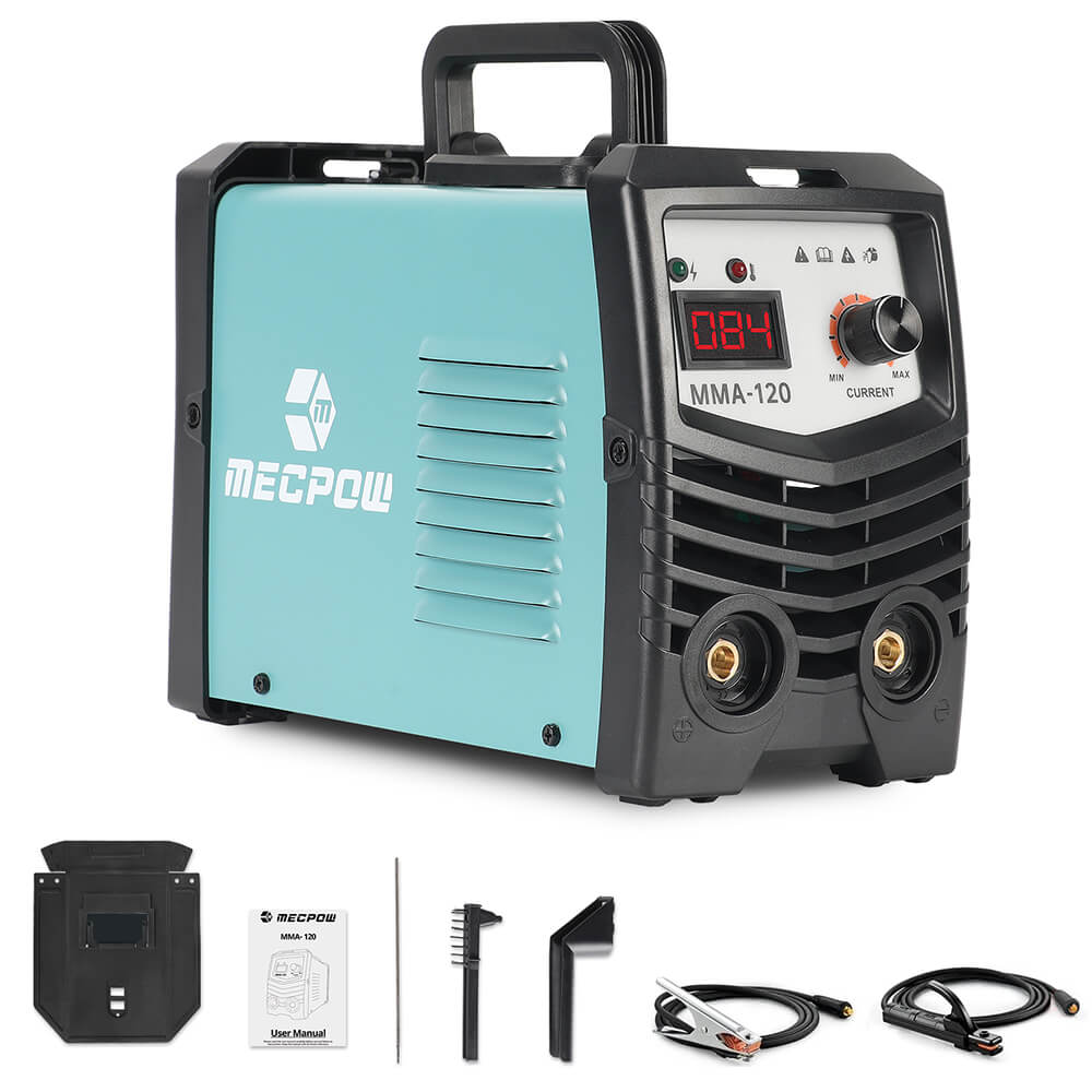 

Mecpow MMA120 Stick Welder, 110V, MMA Function, Overheating/ Overcurrent/ Overload/Over-Voltage Protection, LED Display, Blue