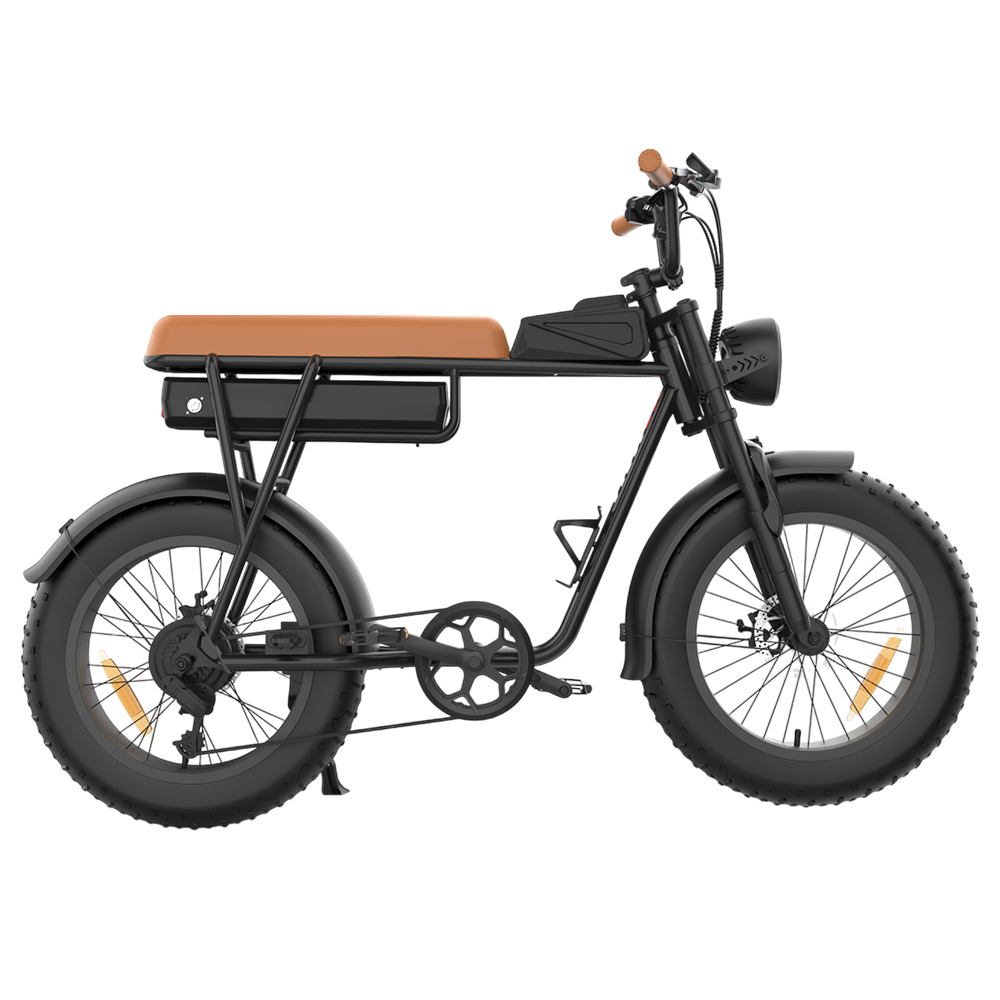 YAMALI FXH-006 Electric Bike, 350W Motor, 48V 18Ah Battery, 20*4'' Fat Tires, 40km/h Max Speed, 50km Range, Shimano 7 Speed, Front & Rear Mechanical Disc Brakes, Shimano 7 Speed, LCD Display - Brown