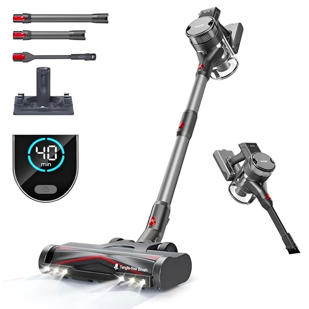 Maircle S3-MATE B Cordless Vacuum Cleaner, with Store and Charge 2-in-1 Dock, 40min Runtime, 30kPa Power Suction, LED Control Display, for Hard Floors, Carpet and Pet Hair