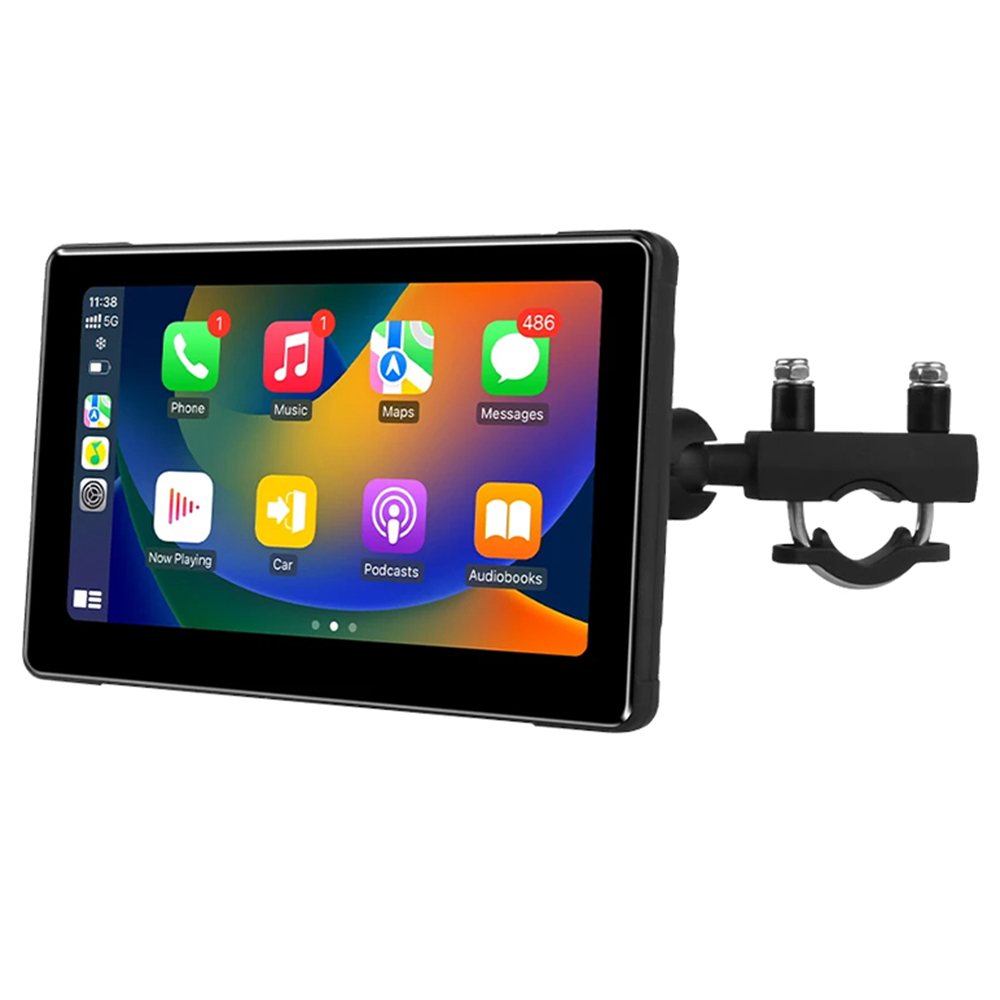 SD7306 7inch 2.5D IPS Motorcycle MP5 Player, Dual Bluetooth Connection, 1024*600 Resolution, IPX7 Waterproof, Support Carplay/ Mirrorlink/ Android Auto/ TF Card