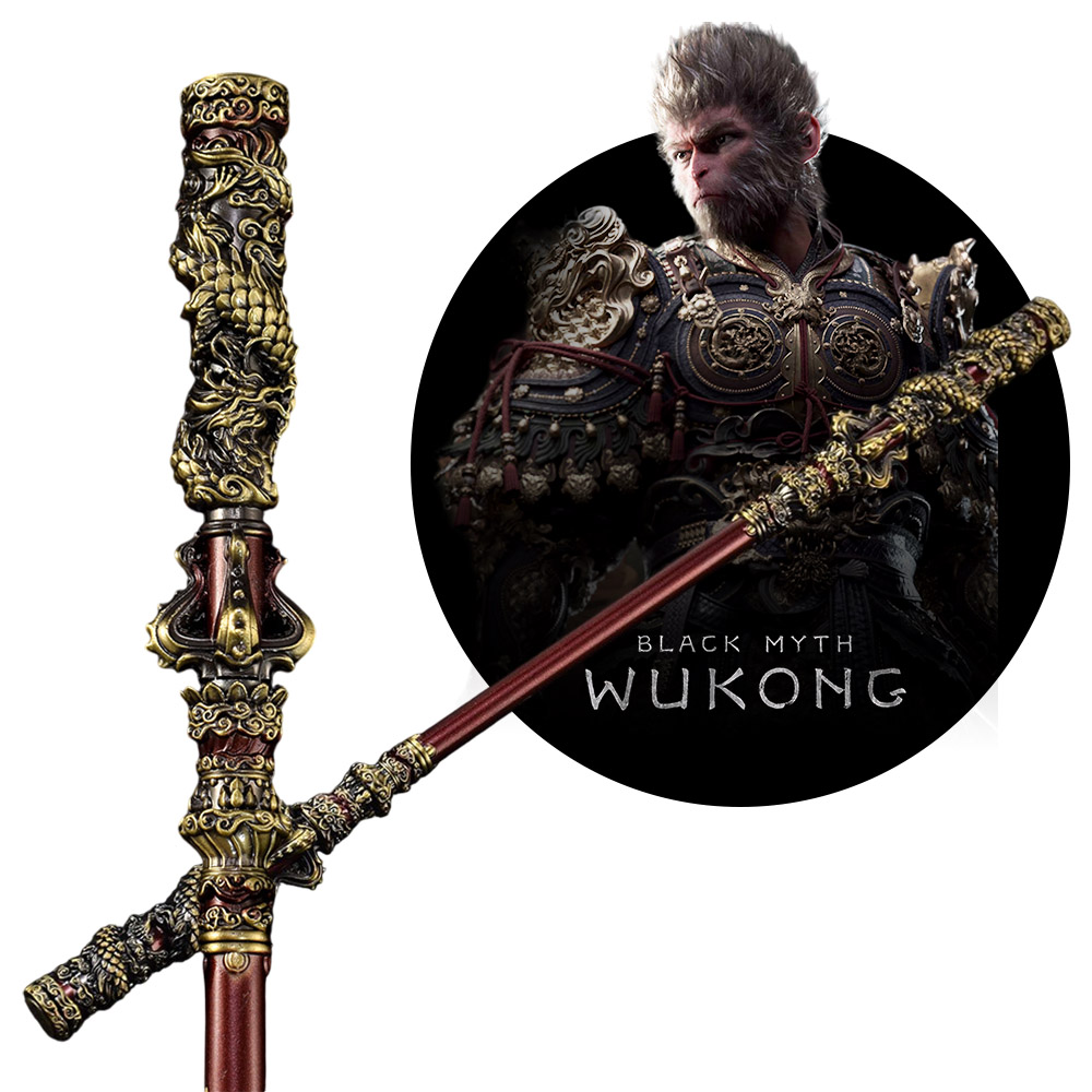 Black Myth Wukong Monkey King Ruyi Golden Cudgel 35cm Model Metal Crafts - Bronze