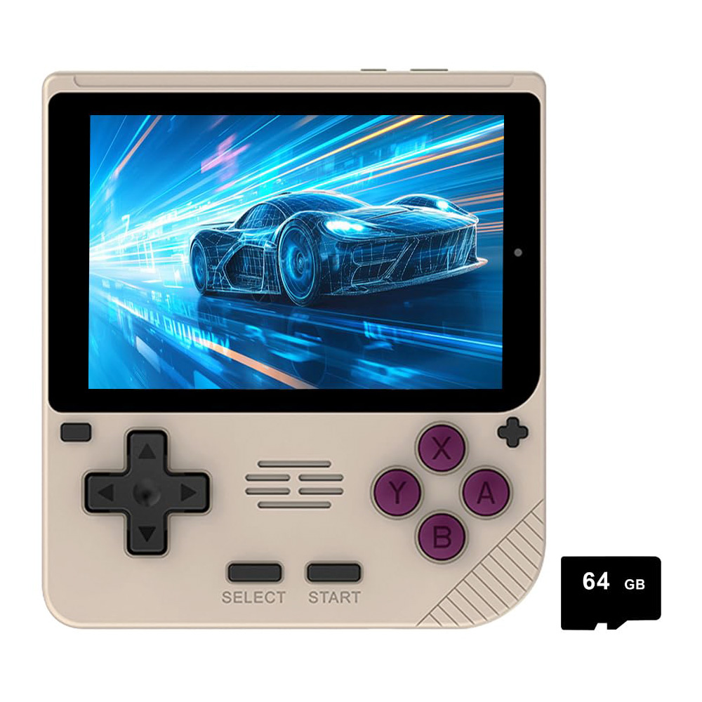 

Powkiddy V10 Handheld Game Console, 64GB TF Card 5000+ Games, 3.5-inch IPS Screen, Open Source Linux System, 64-bit 3D Simulators, 8 Hours Autonomy - Grey