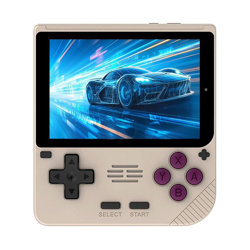 

Powkiddy V10 Handheld Game Console, 3.5-inch IPS Screen, Open Source Linux System, 64-bit 3D Simulators, 8 Hours Autonomy - Khaki, Gray