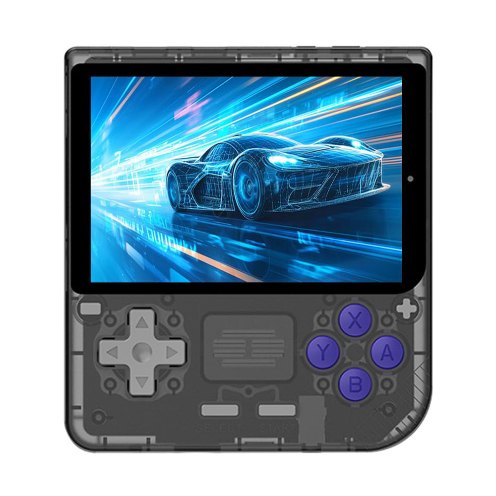 

Powkiddy V10 Handheld Game Console, 3.5-inch IPS Screen, Open Source Linux System, 64-bit 3D Simulators, 8 Hours Autonomy - Transparent Black