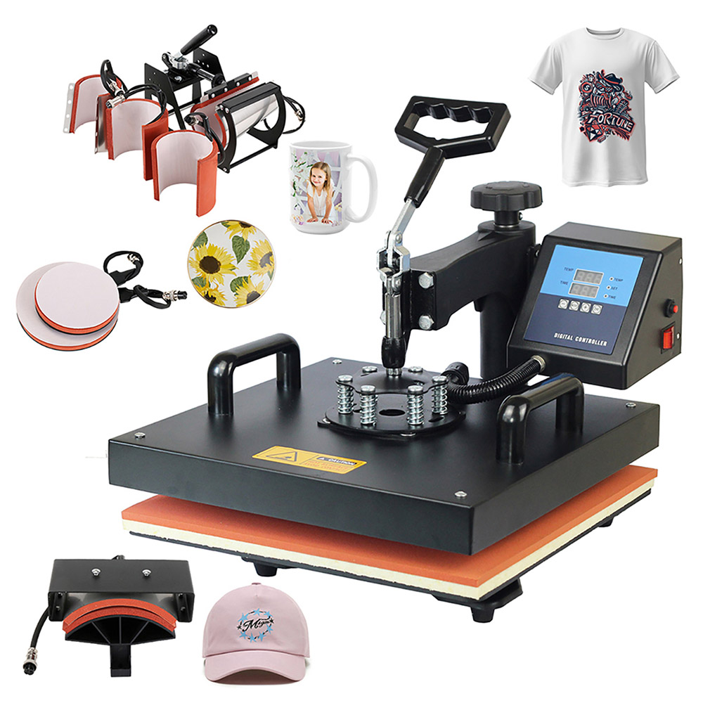 

SHUOHAO 8 In 1 Heat Press Machine, 15*15in, For Cap/Bag/Mouse/Pad/Phone Case/Tape/Stickers/Mug/Plate/Puzzle/T-shirts