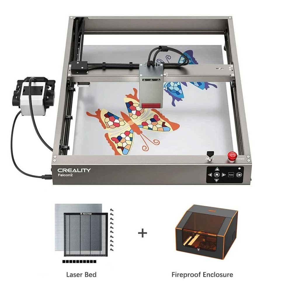 

Creality Falcon2 40W Laser Engraver Cutter + H44 Laser Bed + FC1 Laser Engraver Enclosure