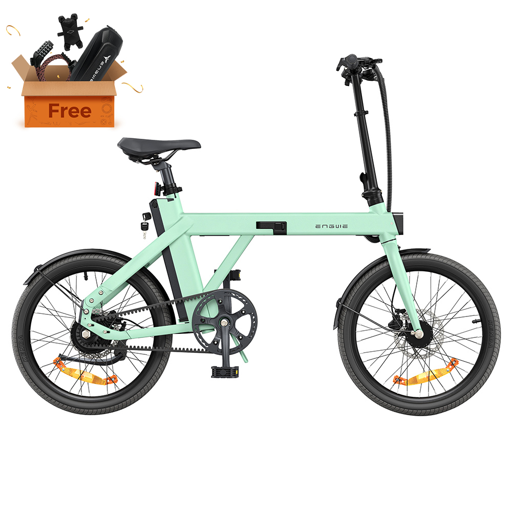 

ENGWE P20 20 inch Folding Electric Bike, 250W Silent Motor Torque Sensor, Carbon Belt 36V 9.6Ah Battery 100km range,25km/h Max Speed, Dual Disc Brake, 18.5kg Light Weight Turn Signal - Green