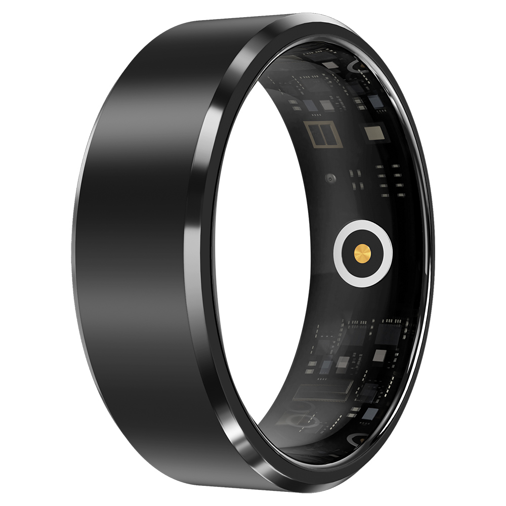 

S2 Smart Ring Health Fitness Tracker, Multiple Exercise Modes, Heart Rate Body Blood Oxygen Sleep Monitoring, 5ATM Waterproof - 10# (Inside Diameter 19.8mm), Black