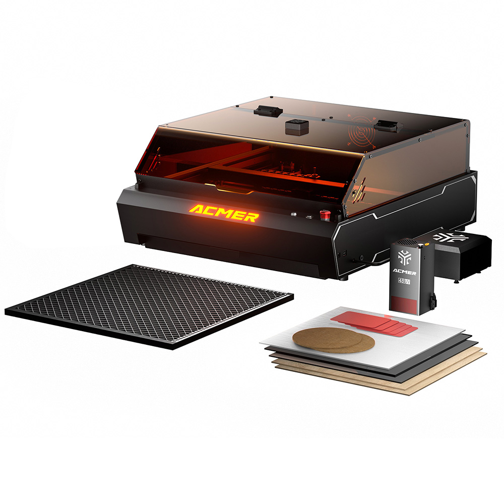 

ACMER P3 48W Diode Class 1 Laser Engraver, Built-in Camera, 48000mm/min Speed, 0.01mm Precision, Emergency Stop, Protective Cover & Air Assist, CoreXY, Support LightBurn/ LaserGRBL/ App, 400*390mm