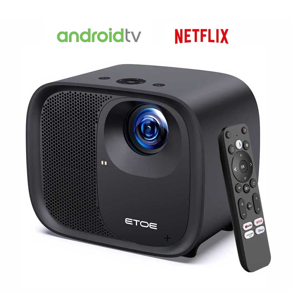 

[Netflix & Android TV Certified] ETOE E3 Pro Projector, Android TV 11.0, Dolby Digital Plus, Native 1080P, 600 ANSI Lumens, Amlogic S905, 2GB+16GB, 5G WiFi, 4K Decoding, Auto Focus & Keystone Correction, Play Store Pre-installed, Google Assistant