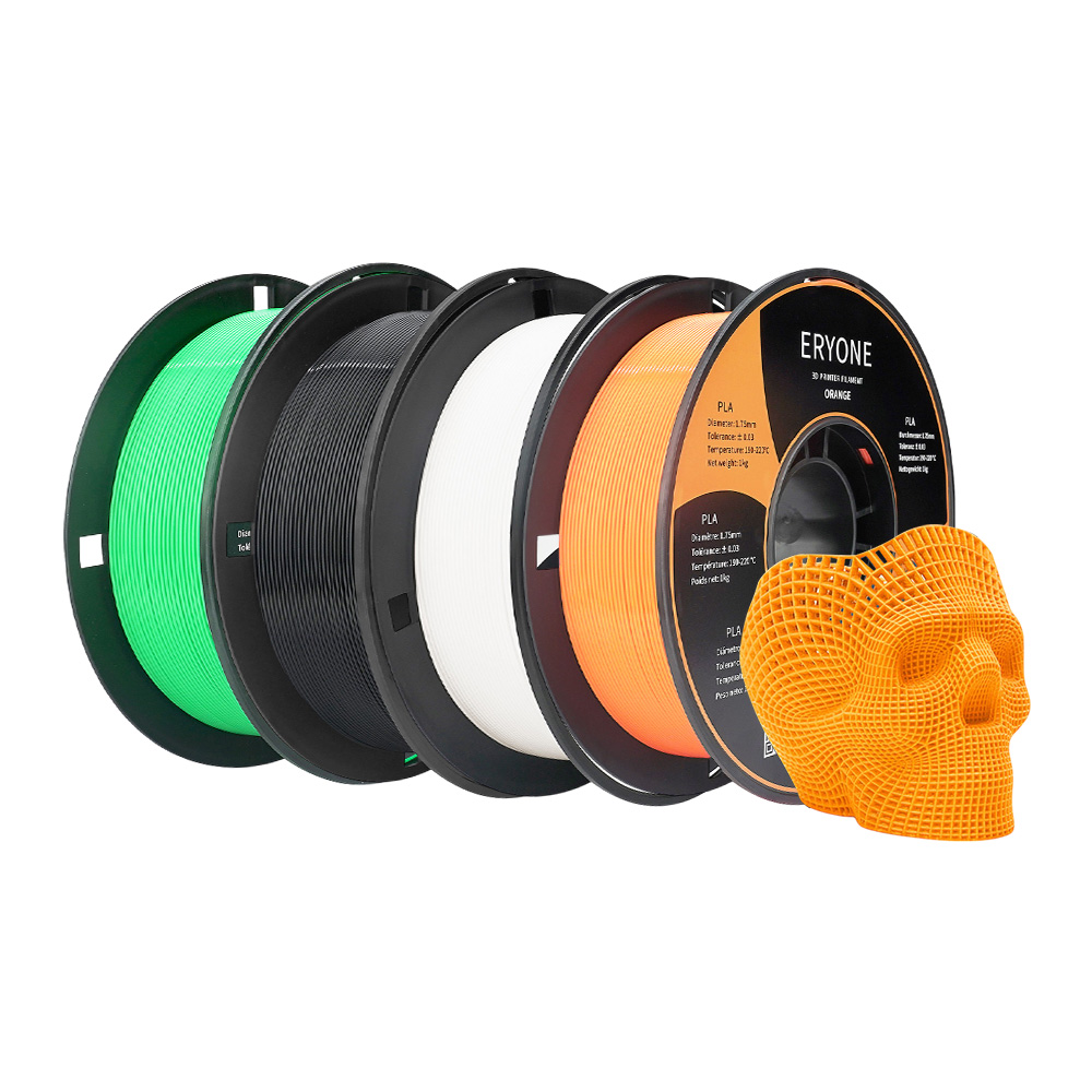 4kg ERYONE Halloween Pack PLA Filament (1kg Green + 1kg Orange + 1kg White + 1kg Jet Black)