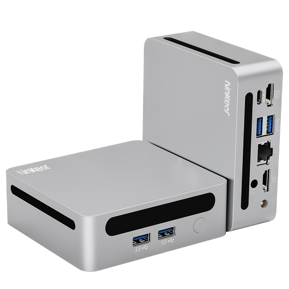 

Ninkear N4 Mini PC, AMD Ryzen 5 4600H 6 Cores Max 4.0GHz, 16GB RAM 512GB SSD, Type-C (8K)+ 2*HDMI (4K) Triple Display, WiFi 6 Bluetooth 5.2, 2*USB3.0 2*USB2.0 1*RJ45 1*Headphone Jack