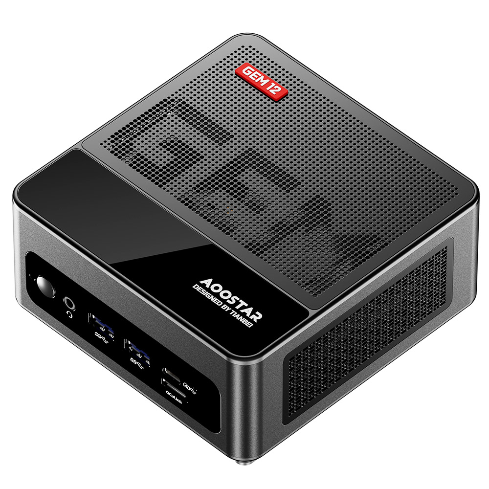 AOOSTAR GEM12 Mini PC, AMD Ryzen 9 6900HX 8 Core Up to 4.9GHz, 32GB DDR5 RAM 1TB PCle 4.0 SSD, HDMI 2.1 + DP 1.4+ USB 4 + Type-C 4K 120Hz Four Screen Display, WiFi 6 Bluetooth 5.2, 2*2.5G LAN, 2*USB3.2  2*USB2.0 1*Oculink