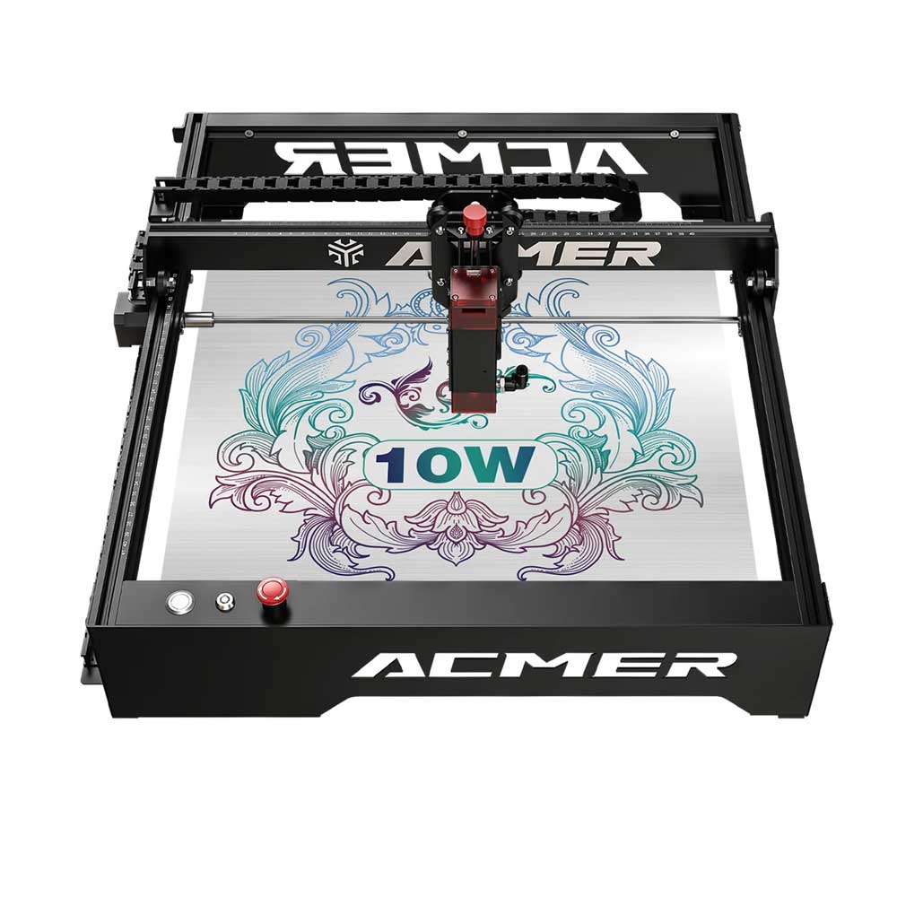 

ACMER P1 10W Laser Engraver Cutter, 0.05*0.06mm Spot, 10000mm/min Engraving Speed, Offline Engraving, 32-bit Motherboard, 400x410mm