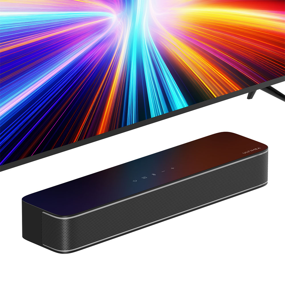 Ultimea Solo B30 Pro Soundbar, 120W Peak Power, 2.1 Channel, Built-in 3'' Subwoofer, 10 Bands Equalizer Settings, 121 Preset EQ Matrices, Bluetooth 5.3, App Control