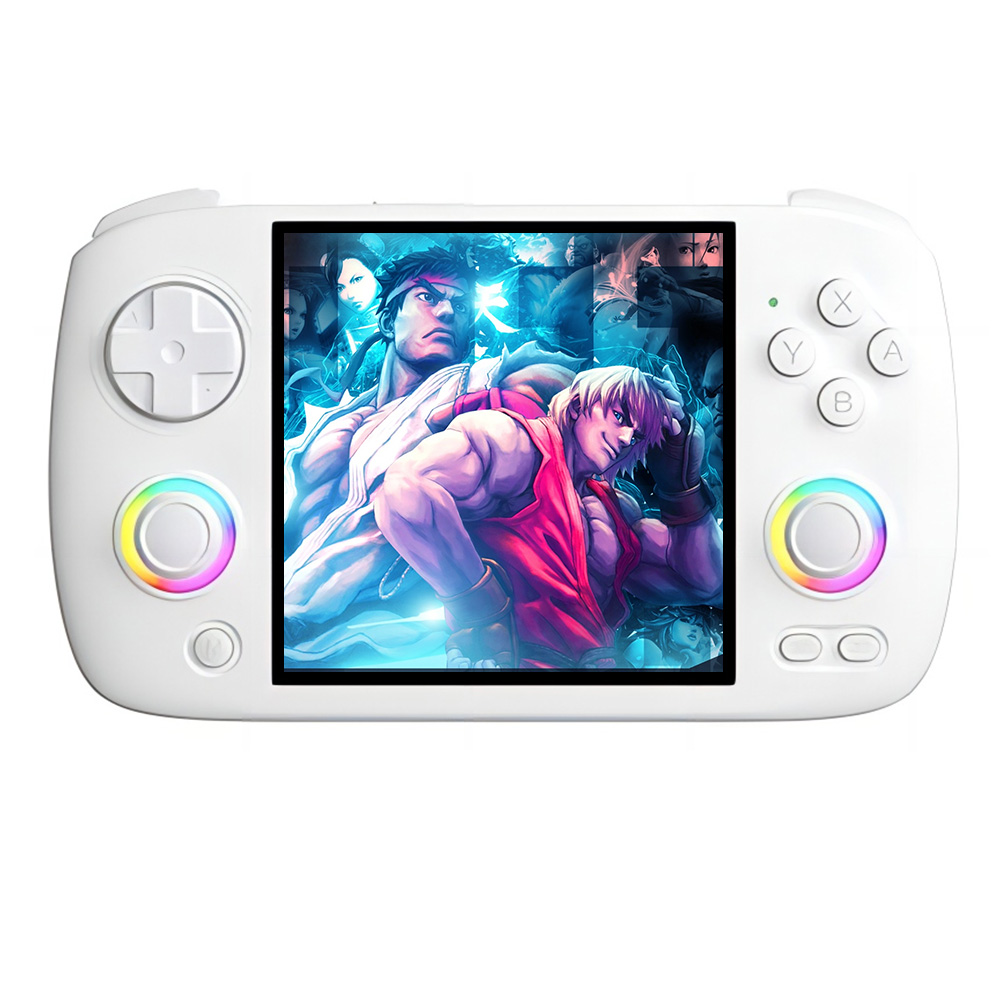 ANBERNIC RG CubeXX Game Console, 3.95-inch 720*720 IPS Screen, Linux 64-bit, 5G WiFi Bluetooth 4.2, Moonlight Streaming, 6.5 Hours of Playtime, RGB Light - White