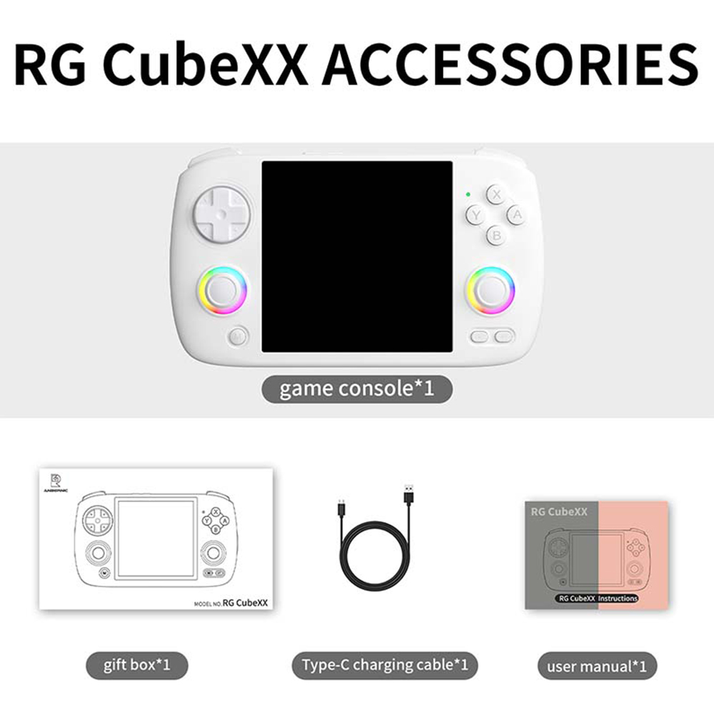 Anbernic RG Cube XX ホワイト ゲームコンソール ほぼ新品 ANBERNIC RG CubeXX Game Console White