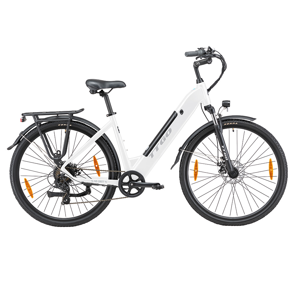 

TTGO HZ-28ST Electric Bike, 250W Motor, 36V 20Ah Battery, 700C*45C Tire, 25km/h Max Speed, 100km Max Range, Disc Brake, Shimano 7 Speed, LCD Display - White