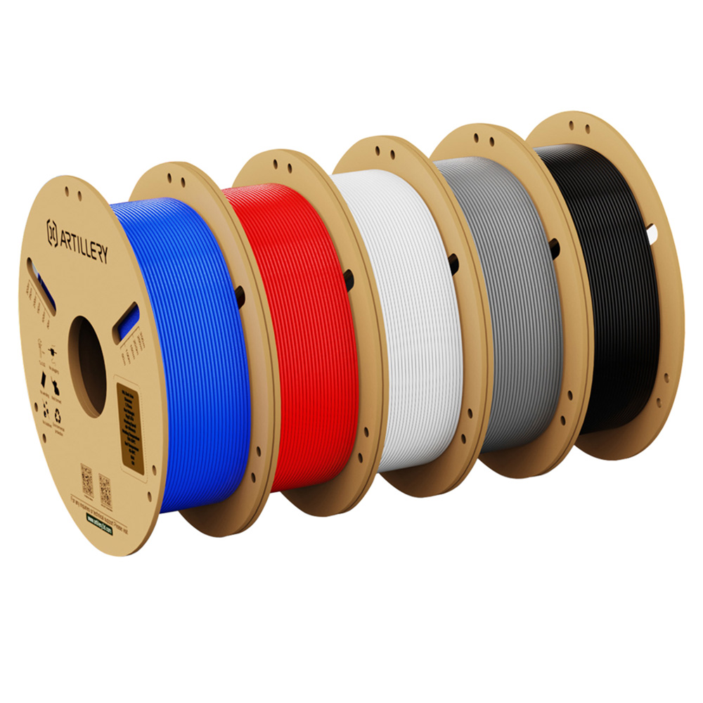 Artillery PLA 3D Printing Filament 5kg - Red + White + Blue + Black + Gray