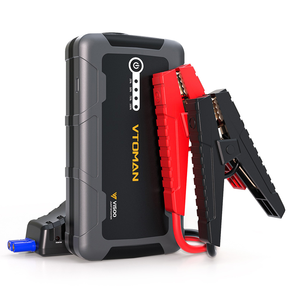 

VTOMAN V1500 1500A Car Jump Starter, 3 LED Flashlight Modes, 12V Car Up to 6.0L Gas and 4L Diesel