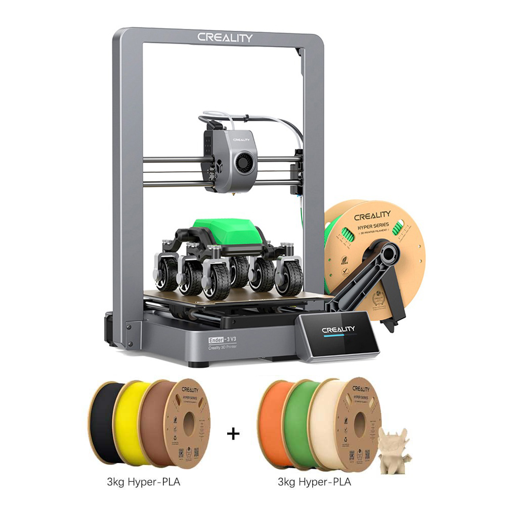 

Creality Ender-3 V3 3D Printer + 6kg Creality Hyper PLA Filament - Black+Skin Color+Yellow+Green+Orange+Brown