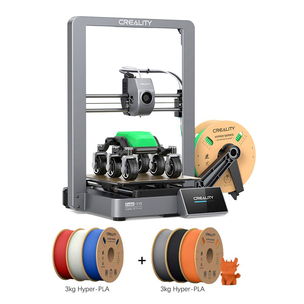 

Creality Ender-3 V3 3D Printer + 6kg Creality Hyper PLA Filament - Black+Red+Blue+Grey+White+Orange