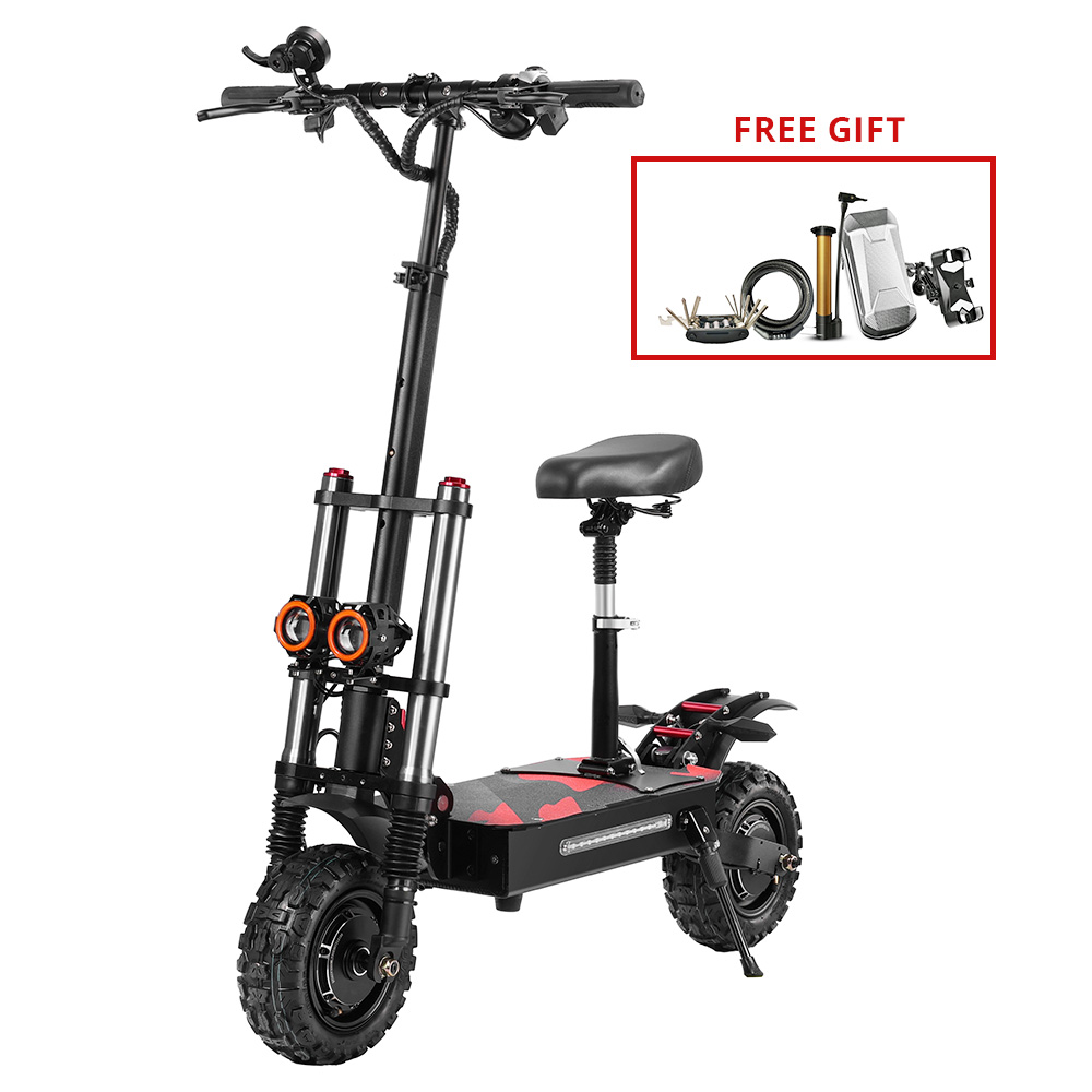 

BOYUEDA S3-11 Electric Scooter, 3000W*2 Motor 85km/h Max Speed, 2280Wh Battery up to 120km Range, 11-inch Sawtooth Vaccum Off-road Tire, Dual Hydraulic Disc Brakes, Hydraulic damping, 45° Climbing LCD Display All-round Lighting and turn signal, Black