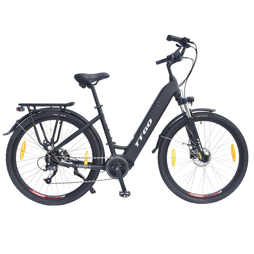 TTGO LK-ZZ-28ST Electric Bike, 250W Motor, 36V 20AH Battery, 700C*45C Tires, 25km/h Max Speed, 180km Range, Hydraulic Disc Brake, Shimano 9 Speed, LCD Display - Black