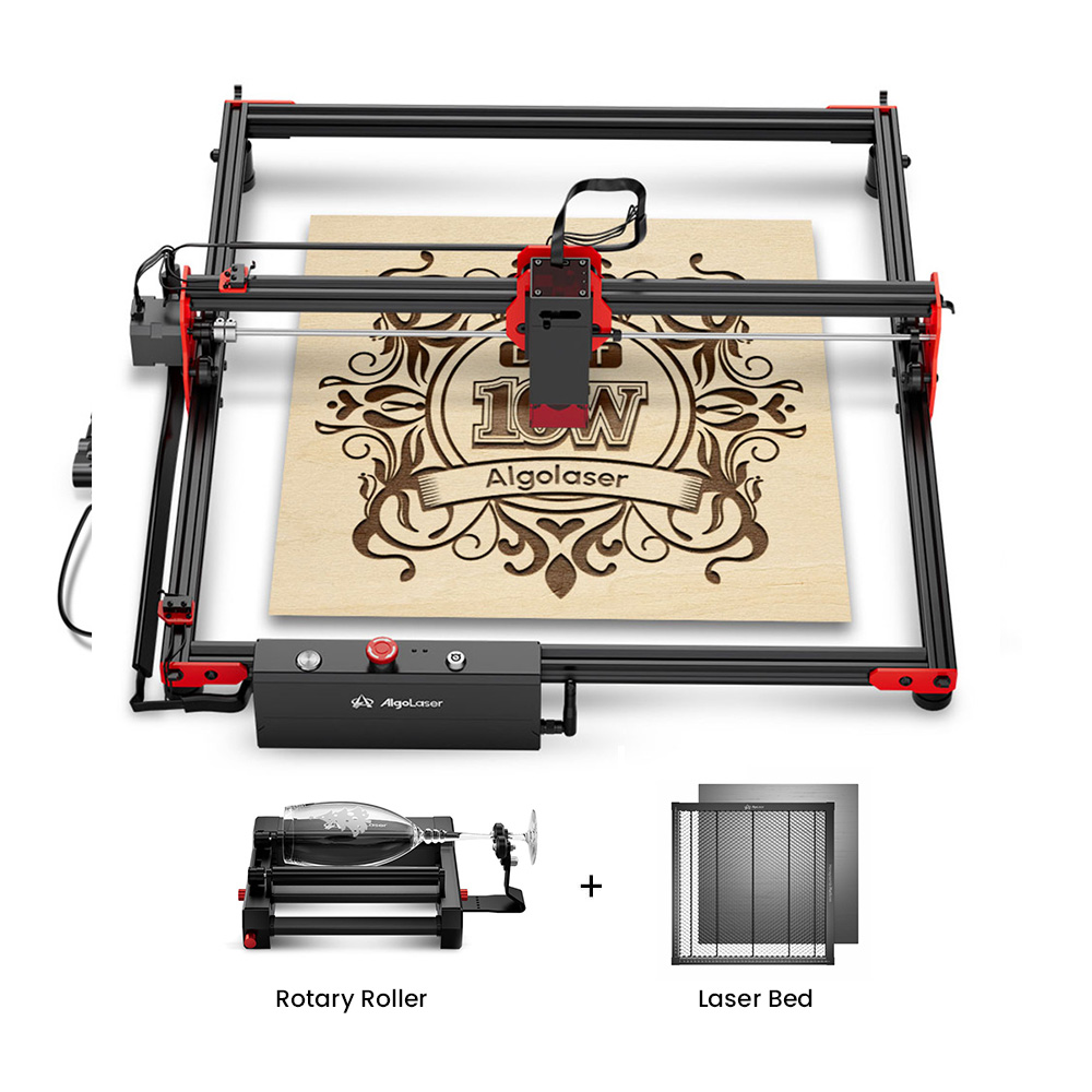 

AlgoLaser DIY KIT 10W Laser Engraver + Laser Bed + Rotary Roller