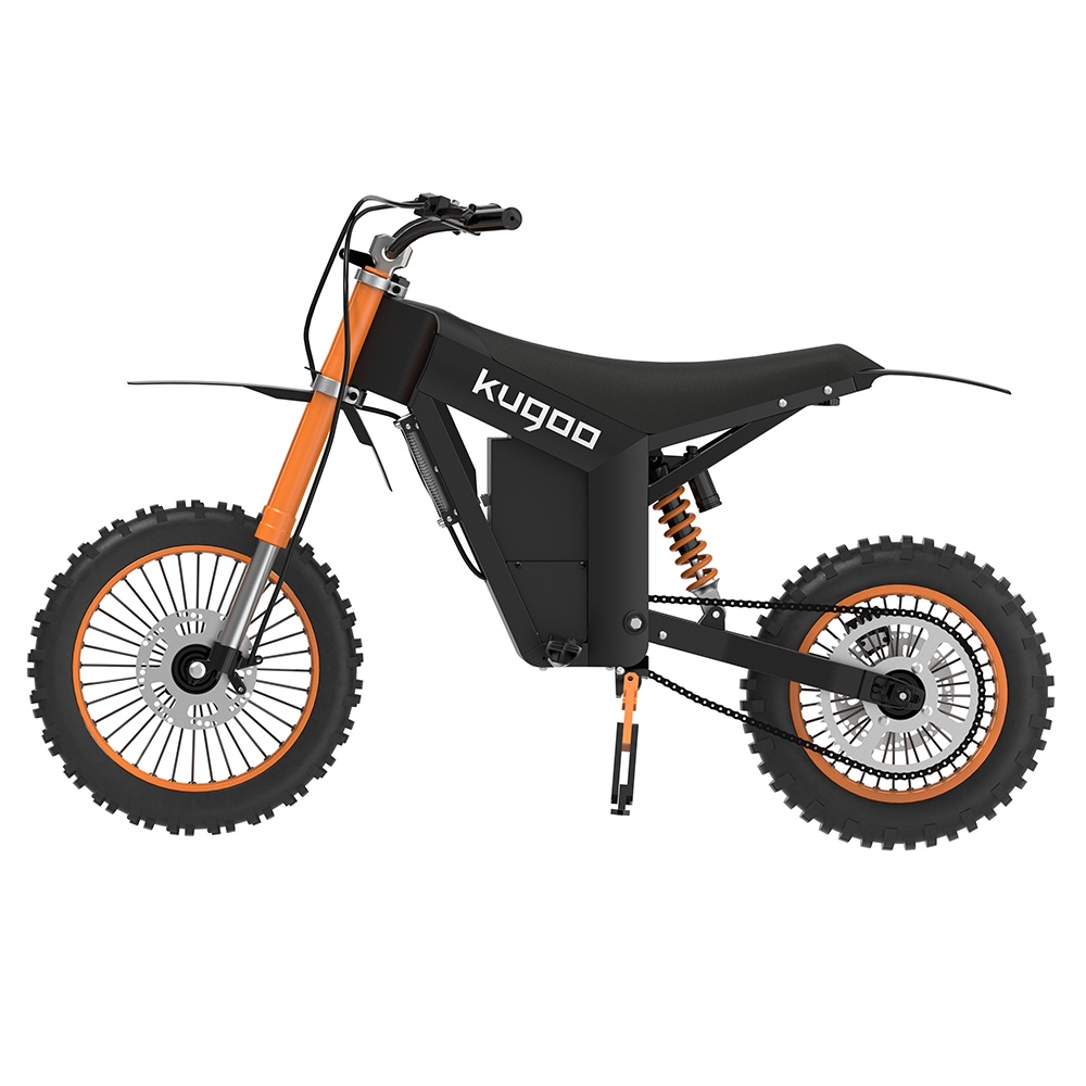 KUGOO Wish 01 Electric Mountain Bike, 1500W Motor, 48V 16Ah Battery, 55km/h Max Speed, 50km Range, 14-inch Front Tire + 12-inch Rear Tire, Hydraulic Suspension, Hydraulic Brake