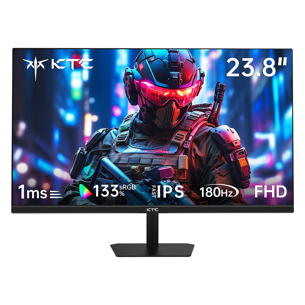 KTC H24F8 Gaming Monitor, 23.8'' 1920*1080 16:9 Fast IPS Screen, 180Hz Refresh Rate, 1ms Response Time, 1000:1 Contrast Ratio, HDR10, 135% sRGB, Adaptive-Sync, Dynamic Action Sync, Game Assist, Low Blue Light & Flicker-Free, VESA Mount