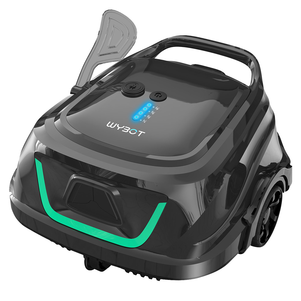 WYBOT A1 Cordless Pool Robot Vacuum, Double Filters, 120min Runtime, 2.5H Fast Charging, for Above Ground Flat-Bottom Pools, Black