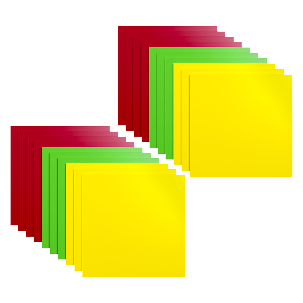 20pcs Mecpow AS02 8*8*1/8'' Laser Module Acrylic Sheets (200*200*3mm) - Red*8 + Green*6 + Yellow*6