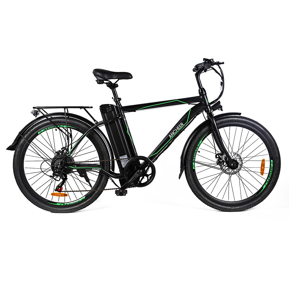 

ANCHEER AM26 Electric Bike, 250W Motor, 36V 10Ah Battery, 25km/h Max Speed, 26*1.95-inch Tires, Disc Brake, SHIMANO 21-speed, Green