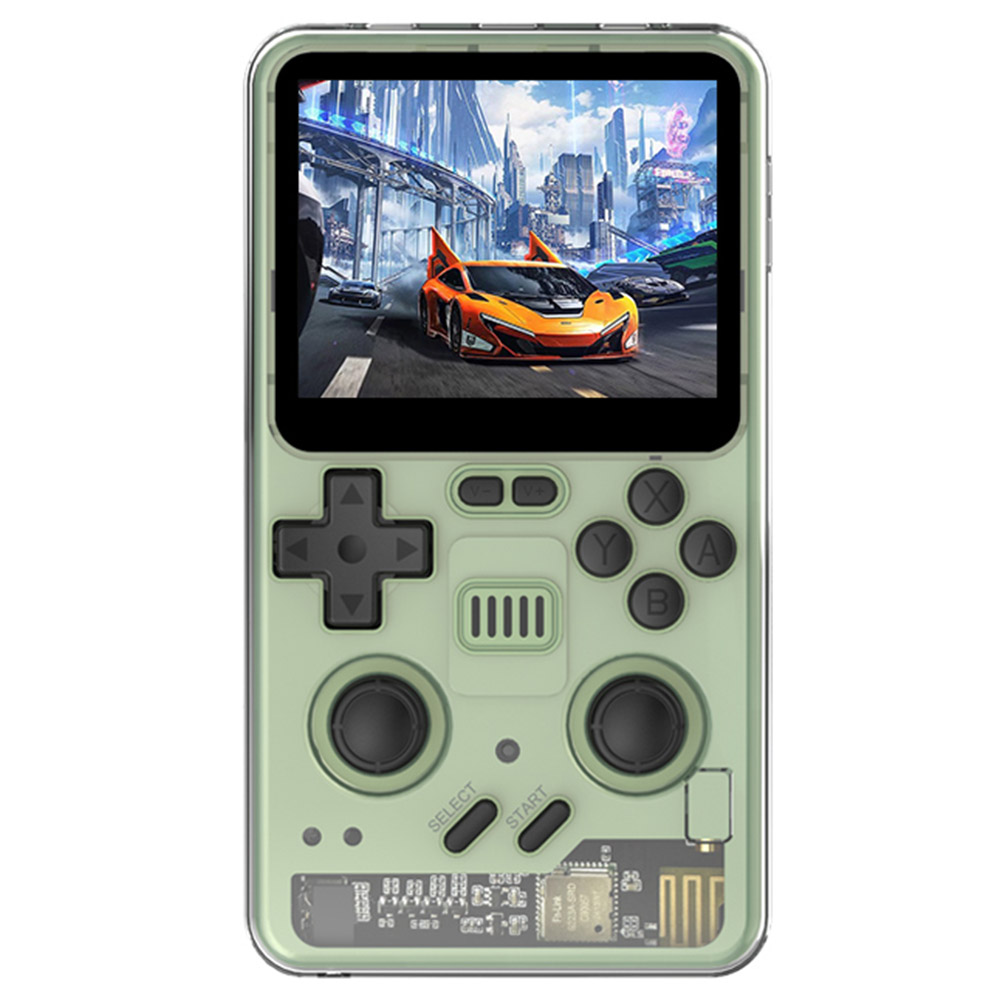 Powkiddy RGB20 Pro Handheld Game Console, Open Source Linux, 3.5-inch 1024*768 IPS Screen, 16GB + 128GB TF Card, Built-in Cavity Speaker, 6 Hours Autonomy, 64-bit 3D Simulators, HD Output - Green